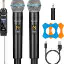 Depusheng Wireless Microphone,Professional Dual Handheld Cordless Dynamic Mic System with Rechargeable Receiver(160 Ft),Karaoke Microphone Set for Singing,Karaoke,Wedding,DJ,Party,Speech (S2 PRO)