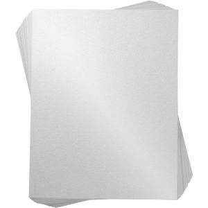 Shimmer Paper - 96-Pack White Metallic Cardstock Paper, Double Sided, Laser Printer Friendly - Perfect for Weddings, Baby Showers, Birthdays, Craft Use, Letter Size Sheets, 8.5 x 11 inches