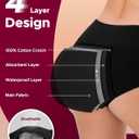 INNERSY Period Underwear for Women High Waisted Leak-Proof Postpartum Menstrual Panties 3-Pack (Black, M)