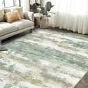 Area Rugs 10x12 for Living Room Bedroom, Modern Abstract Machine Washable Large Light Green Rug Soft Rug, Low Pile Floor Carpet with Non Slip Backing for Dining Room