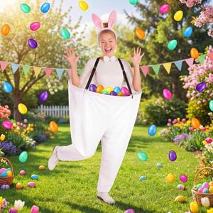 Vinsot Granny Pants Toss Game for Easter, Funny Yard Game for Adults, Outdoor Party Activity with Colorful Eggs