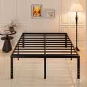 Maenizi 20 Inch Queen Bed Frame No Box Spring Needed, Heavy Duty Metal Queen Platform Bed Frame Support Up to 3000 lbs, Easy Assembly, Noise Free, Black