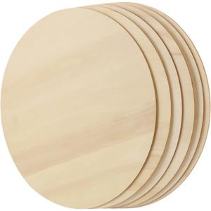 6 PCS 20 Inch Wood Circles, Unfinished Wooden Rounds Large Wood Circles Blanks Round Wooden Discs for Crafts, Door Hanger, Pyrography and Painting