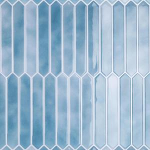 CRE8TIVE 4 Sheets Blue Long Hexagon Peel and Stick Tiles Backsplash for Kitchen Bathroom Backsplash Stick on Tile Stickers 12"x12" 3D Shower Tile Waterproof Self Adhesive Back Splash for Laundry Room