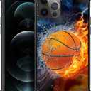 DAIZAG Case Compatible with iPhone 15 Plus,Shockproof Soft Phone Case for Boy Men Gift,Ice Fire Basketball