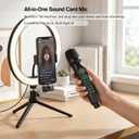 Karaoke & Live Streaming Microphone with Built-in Sound Card for TikTok YouTube Beginners, Voice Changer, Sound Effects, Bluetooth, Real-Time Monitoring, Easy Setup Podcast Recording Kit for Phones