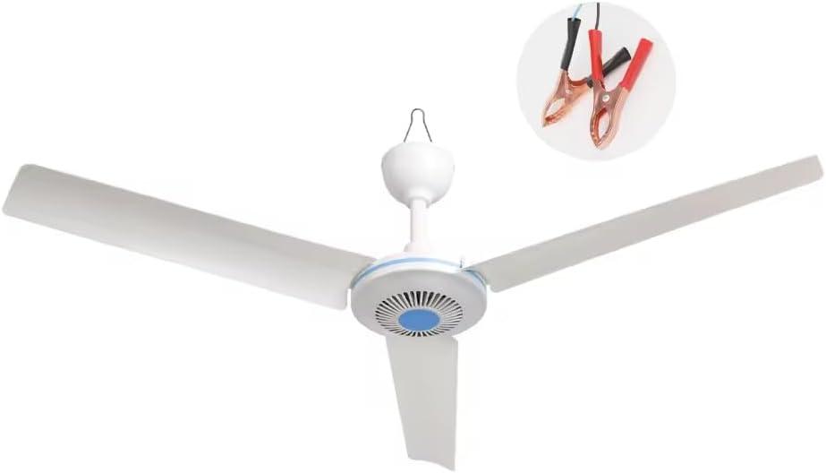 42 Inch 12V DC Gazebo Ceiling Fan, Safe Low Voltage for Outdoor Patio, Pergola and Sunroom Use