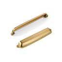 khtumeware 2 Pack Brushed Brass Cup Pulls 5 Inch Center to Center - Cabinet & Drawer Handles for Kitchen Hardware