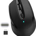 RaceGT USB C Wireless Mouse, Type C Silent Mouse for MacBook Air/Pro, 2.4G Cordless Computer Mice with 6 Buttons and 3 Adjustable DPI for Mac, Laptop, Desktop, PC