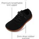 WHITIN Toddler/Little Kid Wide Barefoot Shoes | Slip on Zero Drop Minimalist Sneakers for Boys Girls | Adjustable No-Tie Lacing Design (Black)