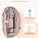 Wandering Nature Puffer Tote Bag with Cup Holder & Laptop Compartment & Trolley Sleeve for Travel, Work, Nurse, Women