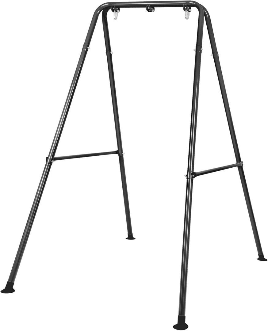 Hammock Chair Stand, Heavy-Duty A-Frame Metal Swing Stand for Indoor and Outdoor, Suitable for Most Hanging Chairs, Easy to Assemble & Store, Hammock Chair not Included (Black)