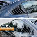 Side Window Louvers for Ford Mustang 2015 2016 2017 2018 2019 2020 2021 2022 2023 Windshield Sun Shade Cover Vent GT Lambo Style Custom Fit All Weather ABS (Matte Black)