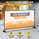 VEVOR Backdrop Stand 10 x 8 Ft, Height Adjustable Background Stand with 1 Carrying Bag, Photo Backdrop for Party Wedding Studio Trade Show