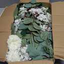 Suncalla 36 Pcs White Artificial Flowers Bouquet Set 8 Kind Faux Delphinium Rose Peony Chrysanthemum Hydrangea Baby's Breath Florals with Greenery Long Stem for Wedding Table Centerpiece Vase Decor