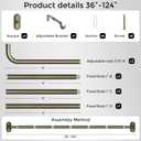 Curtain Rods 36-120 Inch, Antique Bronze Wrap Around Blackout Curtain Rods for Windows, 1 Inch Adjustable Long Heavy Duty Room Darkening Window Treatment Rod for Bedroom, Sliding Door
