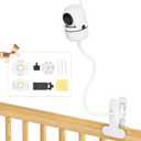 Universal Baby Monitor Mount for HelloBaby, Infant Optics, ANMEATE, Nanit Pro Baby Camera Mount Shelf- 19.4" Flexible Baby Monitor Crib Mount for Eufy, VTech, Owlet, VAVA and Most Baby Monitor Holder