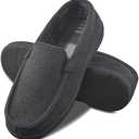 DL Men's Memory Foam Moccasin Slippers Breathable Moccasin Slippers Micro Wool House Shoes Anti-Slip Sole Indoor Outdoor size 12