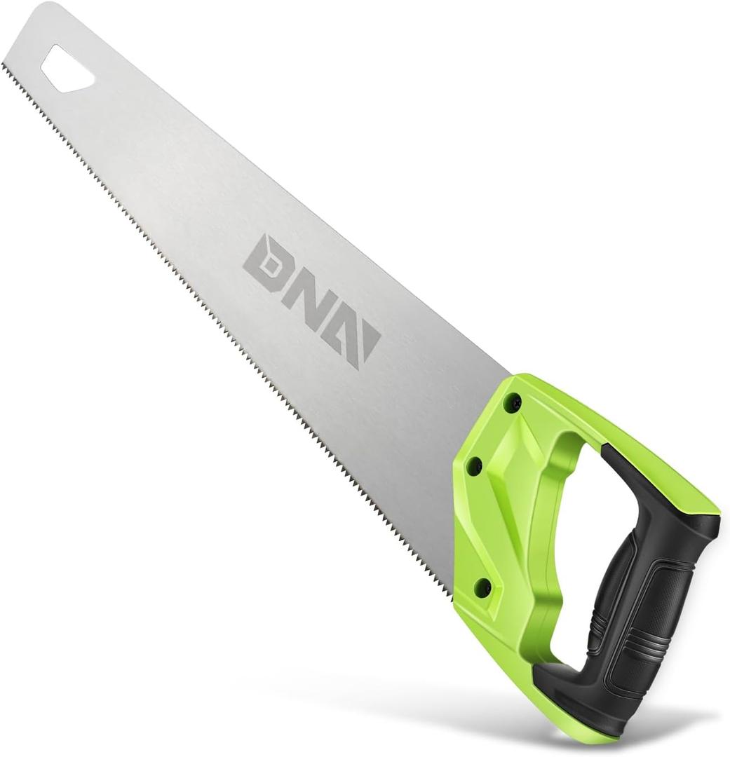 DNA MOTORING 17in Bi-Ground Teeth Hand Saw, Universal Hand Cuts Saw, Wood Saws for Pruning, Trimming Branches,Garden, Camping, Lawn, w/TPR Handle,TOOLS-00589