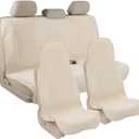 Waterproof Car Seat Cover Full Sets Interior Sets Universal Fits Car Sweat Towel for Trucks SUV Van Car Seat Protector Beige Protector Cloth Seats Pack of 3