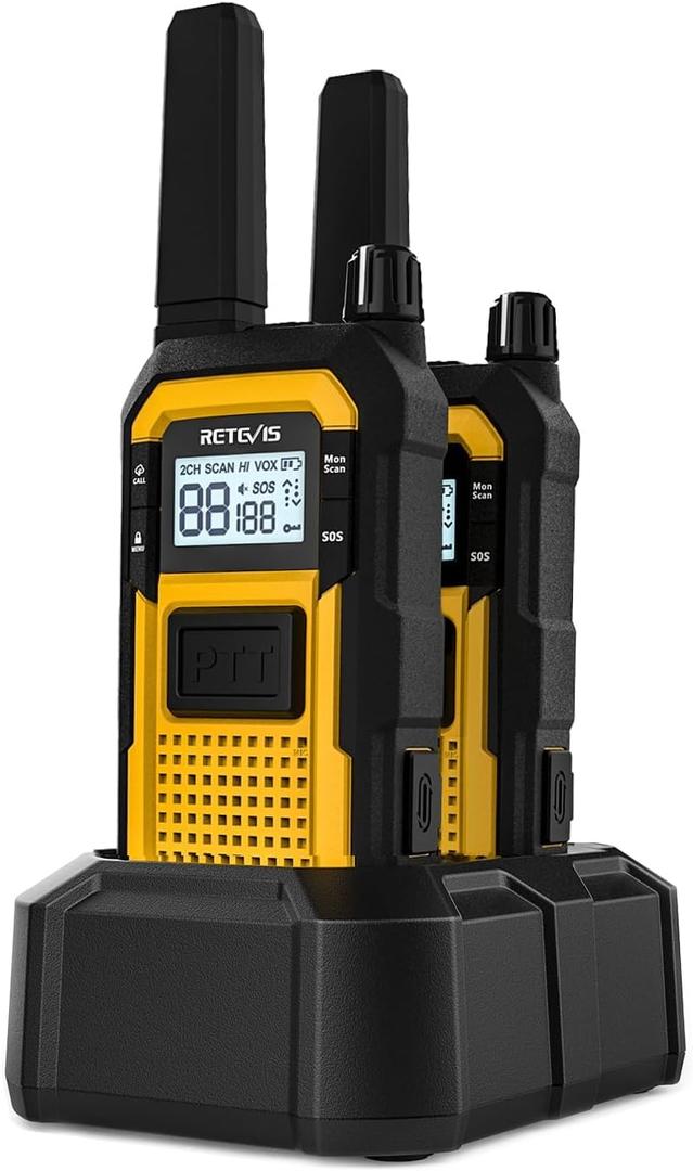 Retevis RB48 FRS Walkie Talkies Long Range, Rugged & IP67 Waterproof & Floating, Mil-Standards 810H Two Way Radio, Heavy-Duty, NOAA, Rechargeable, 20hr Battery, Emergency Radio (2 Pack)
