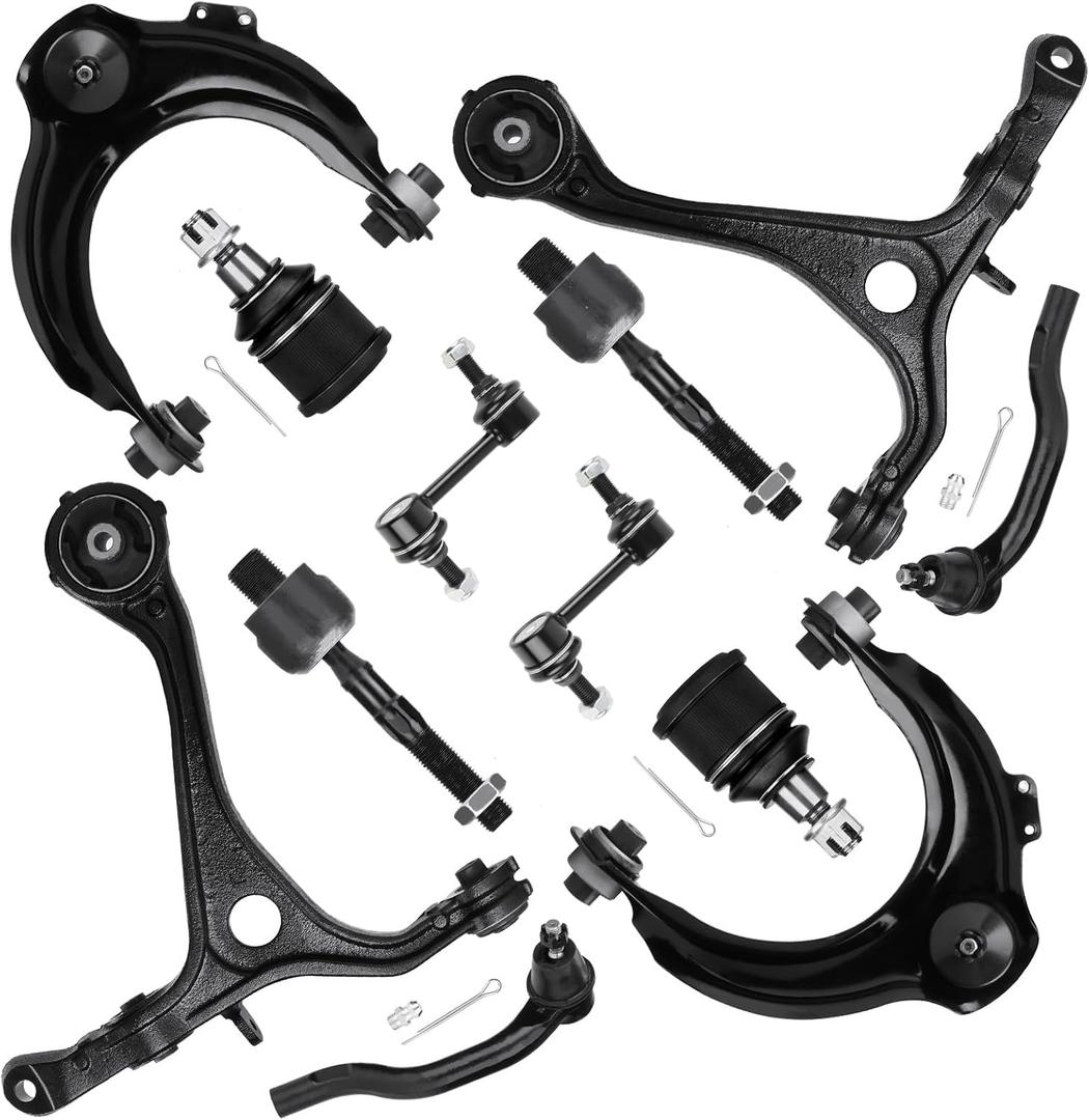 12PCS Front Upper Lower Control Arm (ONLY 2.4L) for Honda Accord 2003-2007, Acura TSX 2004-2008 w/Ball Joint Suspension Kit K640289 K640290 K80228 EV80210 ES80288 K90456 K90457 K620616 K620617