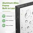 Black Bathroom Mirror 24x36 Inch, Rectangle Mirror with Metal Deep Frame, Wall Mirrors for Over Sink, Vanity, Bedroom, Bathroom, Hangs Horizontally or Vertically