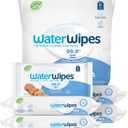 WaterWipes Plastic-Free Original Baby Wipes, 99.9% Water Based Wipes, Unscented & Hypoallergenic for Sensitive Skin, 300 Count (5 packs) (60 Count (Pack of 5))