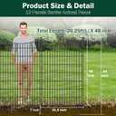 10 Panels Decorative Garden Fence with Gate, 48 in(H) X 23.6 ft(L) No Dig Dog Fence Animal Barrier Outdoor for Yard, Rustproof Metal Garden Edging and Borders, Temporary Fencing Stakes