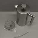 French Press 34 oz, Full Stainless Steel French Press Coffee Maker 4 Cups, Upgrated Double-Walled Insulated French Coffee Presses, Food Grade Good for Kitchen Camping, Dishwasher Safe 2 More Filters