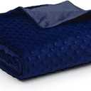 YnM Fuzzy Duvet Cover for Weighted Blankets (Navy Blue, 60''x80'')