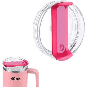 Replacement 40 oz Tumbler Lid Compatible with Stanley Cup, Dustproof Spill Proof Splash Resistant Tumbler Covers Fit for Stanley Tumbler and More Coffee Mugs,Pack of 1 (Hot pink)