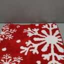 Christmas Bathroom Rugs 30"x20", Ultra Soft Thick Plush Fluffy Microfiber Absorbent Bath Mat, Non-Slip Backing, Machine Washable Bath Mats for Bathroom Floor, Holiday Decor, Red-Snowflakes