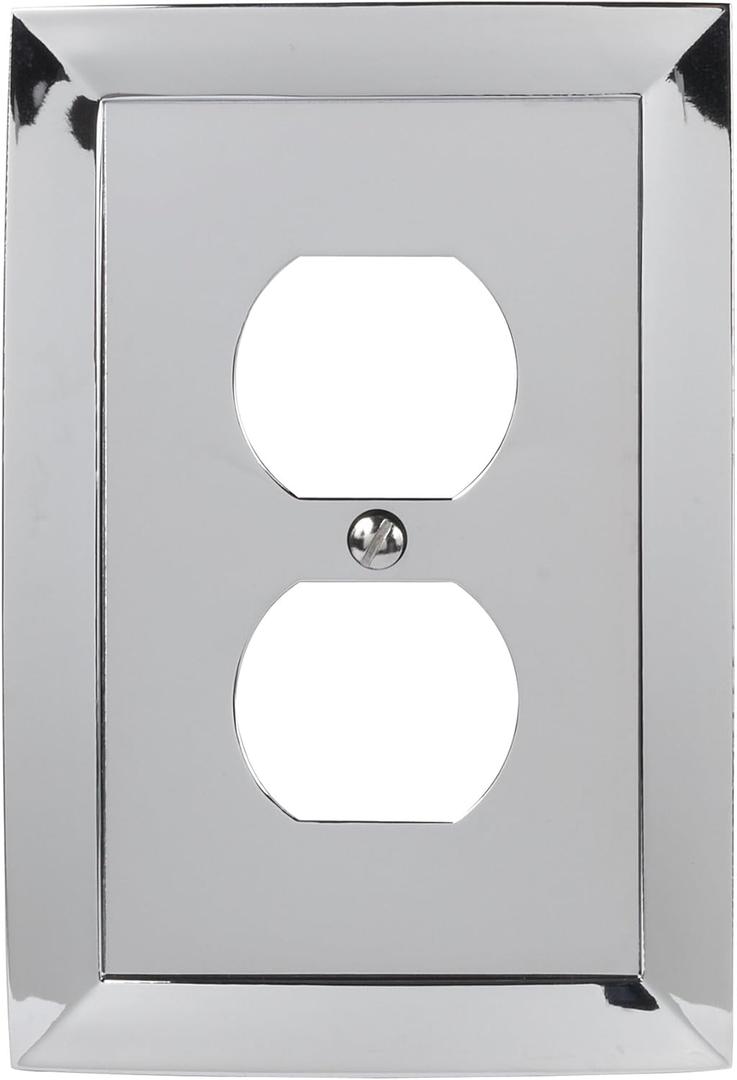 Amerelle 61DCH Studio Wallplate, 1 Duplex, Cast Metal, Polished Chrome, 1-Pack