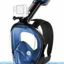 Greatever Full Face Snorkel Mask, Snorkeling Gear for Adults with Latest Dry Top Breathing System and Detachable Camera Mount, Foldable Snorkel Mask Adult, Snorkels Anti-Fog & Anti-Leak