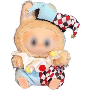 2 x Clothes for 17cm Doll (NO Doll), 3 Piece Set Hat & Outfit Premium Fashion Cute Dress Accessories (Cute Clown)