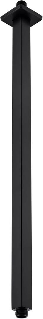 BESTILL 24 Inch Matte Black Ceiling Mount Shower Arm and Flange, Square Rain Shower Arm