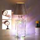 WILIT Wireless Bottle Lights for Bottles, 3-Level Brightness Rechargeable Lamp Shade for Bottle, Bar Lamps for Home Bar Decor with RGB Lights, Cordless Table Lamp for Bedroom, Gift for Her Men (RGB-Walnut Wood Grain)