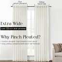 SHINELAND 120 Inch Curtains Extra Long,10 FT Length Linen Sheer Back Tab Hooks Track High Ceiling Curtains for Living Room,Cream (Natural)