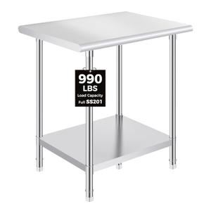 OSTBA Stainless Steel Table for Prep & Work 24x30 Inches, NSF Metal Commercial Heavy Duty Table with Adjustable Undershelf and Adjustable Foot for Restaurant Kitchen Home and Hotel