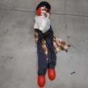 Hourleey 6ft Halloween Animatronic Clown Decorations, Sound Activated Animated Talking Clown with Light-Up Balloons for Indoor Outdoor Yard Decor