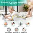 Bed Snorinator Pillow, Ergonomic Wedge Pillow for Sleep Apnea Memory Foam Reading Pillow for Back, Neck & Head Comfortable Support-Grey