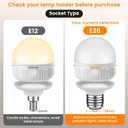 SCOPOW 2Packs E26 Rechargeable Light Bulbs with Remote Control, 5W 350lm Magnetically Battery Operated Light Bulbs 2000mAh, 3 Color Temperature, Timer, Dimmer for Non-Hardwired Lamp