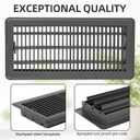 2 Pack 6x14 Inch Heavy Duty Steel Grey Floor Vents, Walkable Vent Covers with Easy Adjust Air Supply Lever for Home Floor