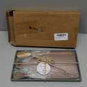 Ziliny 1 Set Bridal Baby Shower Cheese Prizes Wooden Square Board Gift Set Knives Forks Thank You Tags with Box for Guests for Valentines Bridal Baby Shower Housewarming (Walnut Wood)