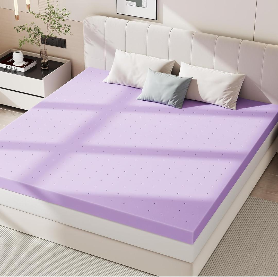 Sweetcrispy 1.5 Inch King Cooling Gel Memory Foam Mattress Topper