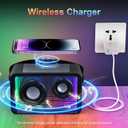Mini Karaoke Machine for Kids Adults, Portable Bluetooth Speaker with 2 Wireless Microphones & Wireless Charger, Toys with Lights Gift for Kids