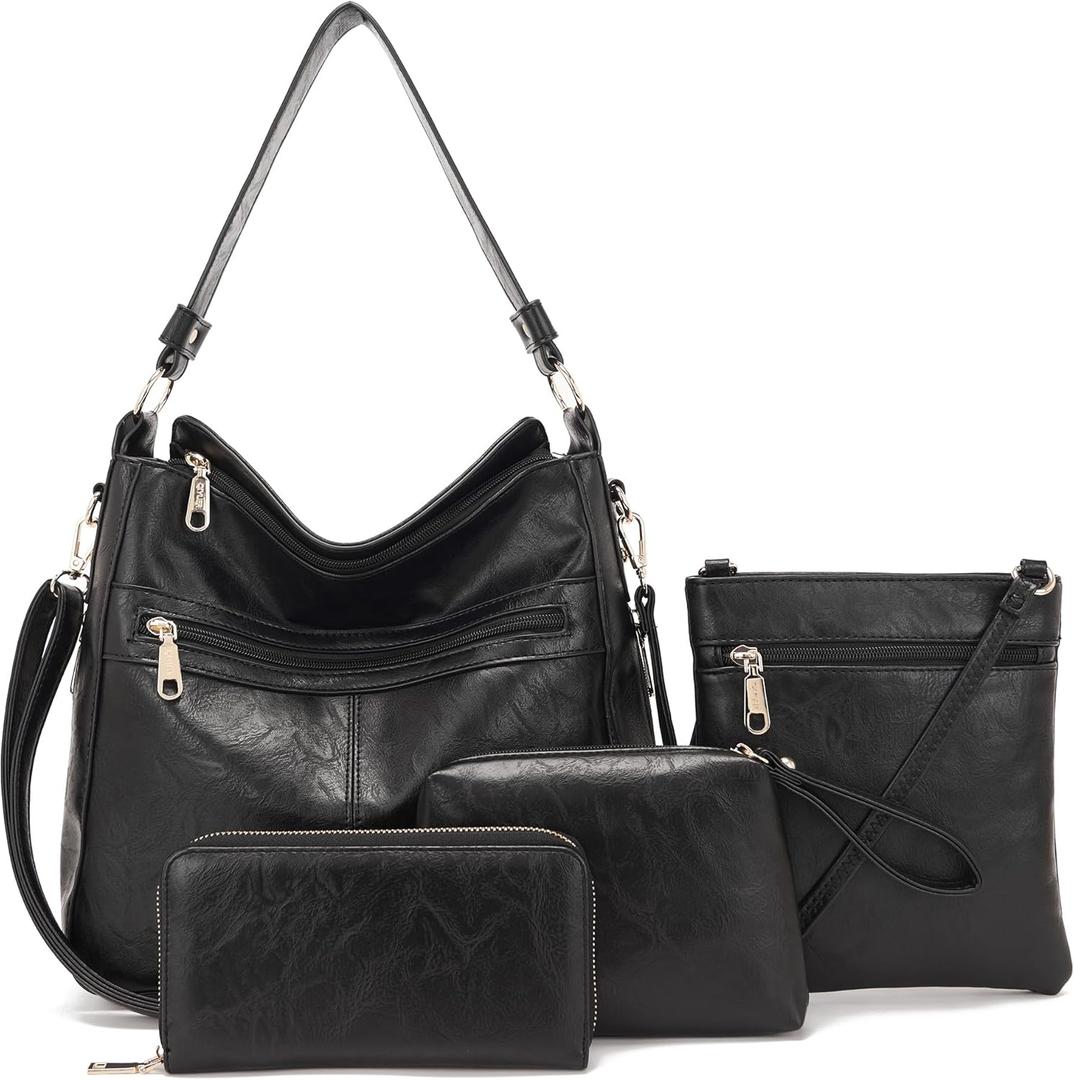 Purses For Women Handbags And Wallet Set Large Hobo Crossbody Bag Ladies Purse Totes 4 PCS | And Wallet Set, Large, Ladies Purse, 4 PCS