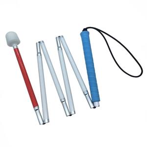 Blind Cane Stick - Mobility Reflective Red-White Foldable Walking Baston para Ciegos, Marshmallow Ball Tip | Folding Replacement/Prop Tool for Visually Impaired Person, Men, Women People Seeing Sight