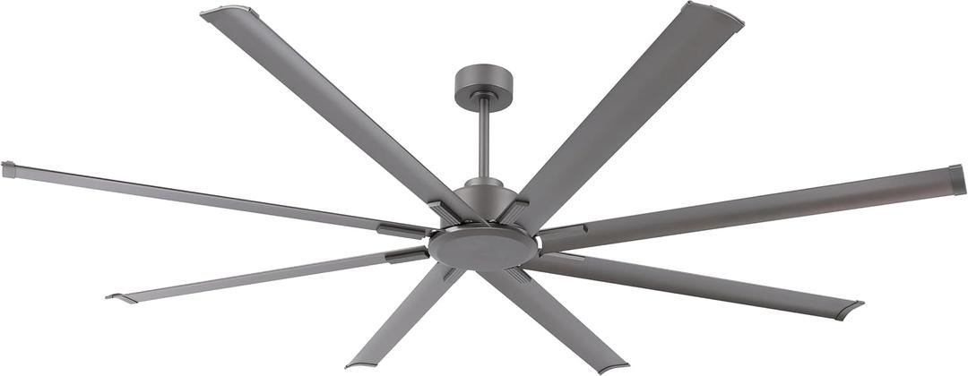 96" Ceiling Fan No Light, Reversible DC Motor, 6 Speed Remote Control, Industrial 9 Aluminum Blades with 3 Downrods for Home or Commercial, Living Room/Warehouse Charcoal Grey